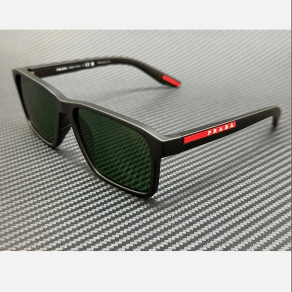 Prada Green Rubber Men's Sunglasses 58mm - Picture 1 of 5